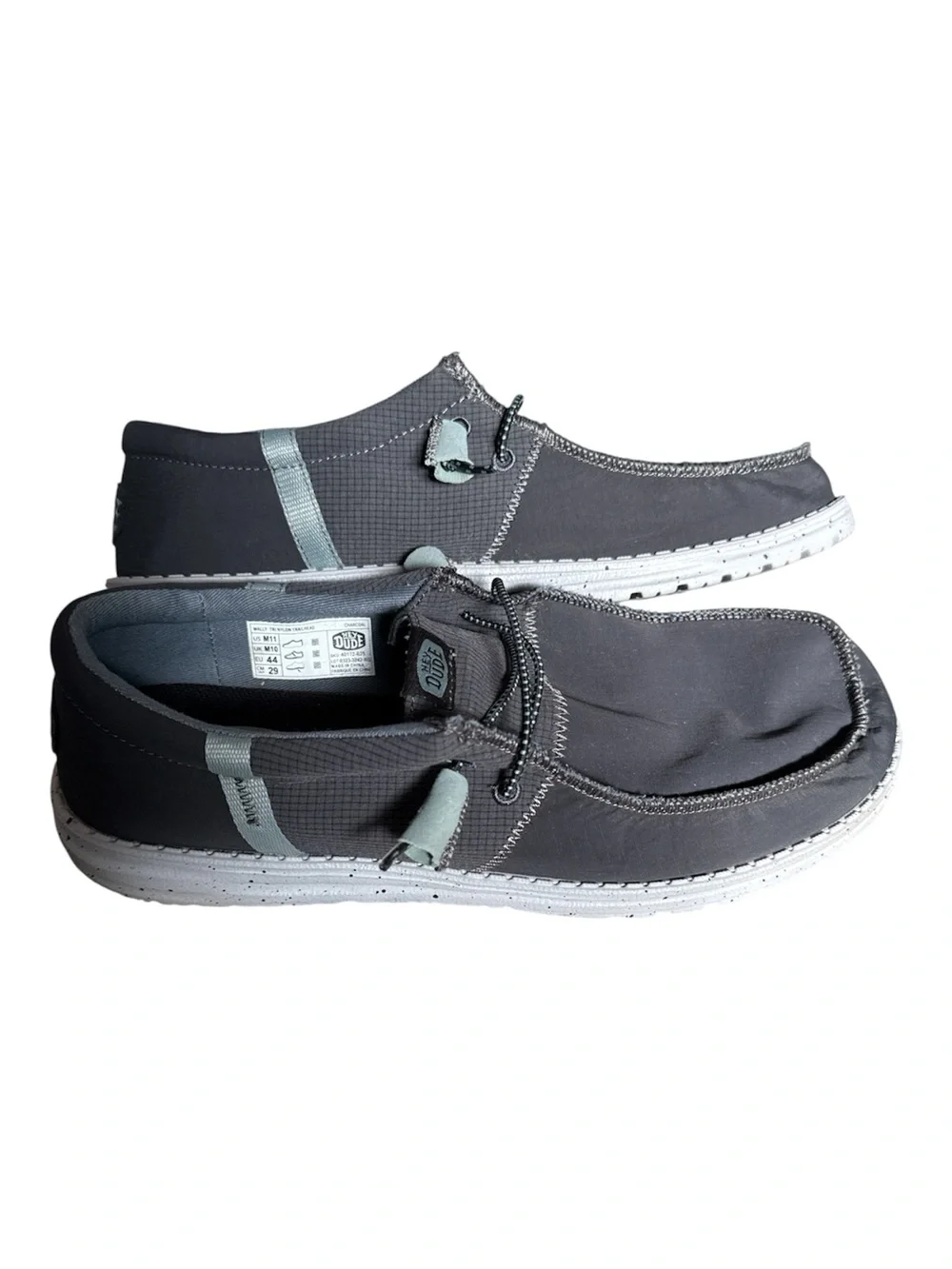Hey Dude Wally Lite Casual Slip-On Shoes - Charcoal Gray NEW